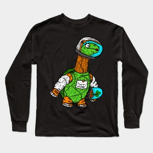 miss turtle, space astronaut. cute cartoon drawing. Long Sleeve T-Shirt